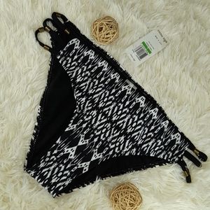 - Ella Moss Black & White Side Straps Bikini Bottom